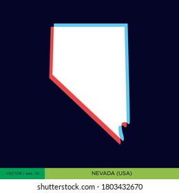 Modern color map of Nevada-state of USA on blue background vector design