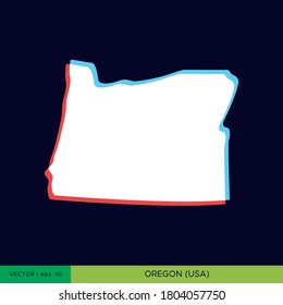 Modern color map of Oregon-state of USA on blue background vector design