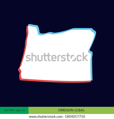 Modern color map of Oregon-state of USA on blue background vector design