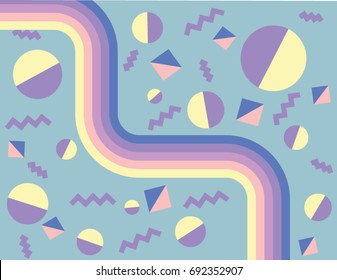 modern color palette vector background with abstract simple geometric shapes flat style illustration