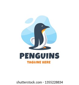 Modern color penguin logo design template animals vector