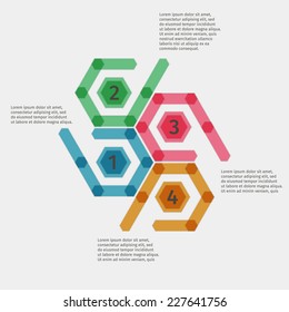 Modern color polygon arrows