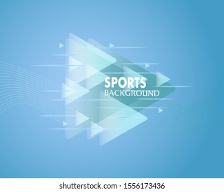 Modern color poster for sports with triangles. Vector illustration