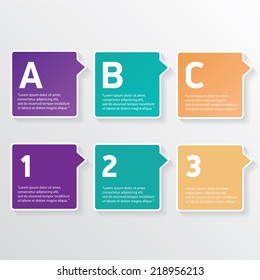 modern color progress paper design template / can be used for infographics / numbered banners / speech bubbles / graphic or website layout vector
