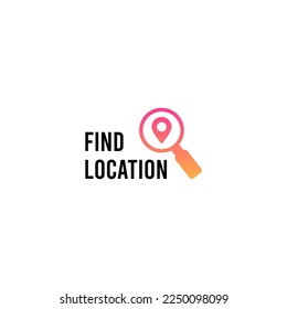 modern color Search map pin location logo design vector template