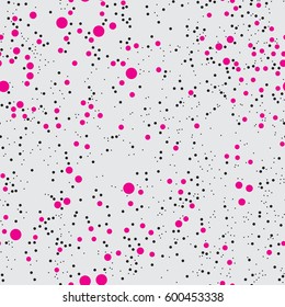 Modern color stylish texture. Chaotic circles seamless pattern. Template for prints, wrapping paper, fabrics, covers, flyers, banners, posters and placards. Vector illustration. 