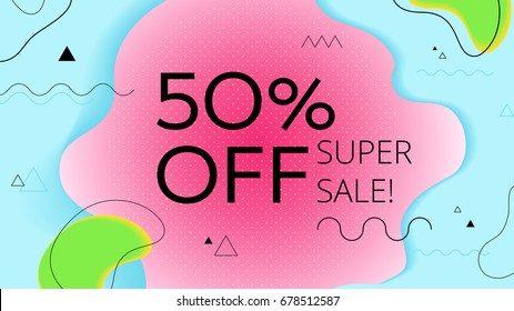 Modern color vector cover template. Light fashion fluid shapes editable composition with clipping mask. Futuristic design poster