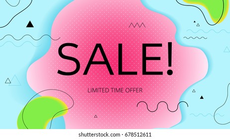 Modern color vector cover template. Light fashion fluid shapes editable composition with clipping mask. Futuristic design poster