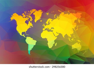 modern color world map. vector illustration