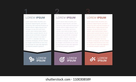 Modern Colored 3 Panel Infographic Vector