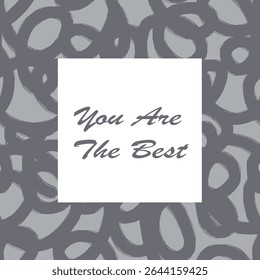 Modern colored of abstract doodle card designs featuring seamless pattern with text