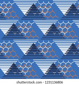 Modern colored Abstract geometric seamless pattern for sports. Graphic vector. Vector illustration.