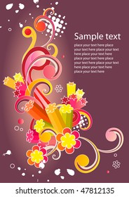 Modern colored background with beautiful bright stylized ornament and free space for your text