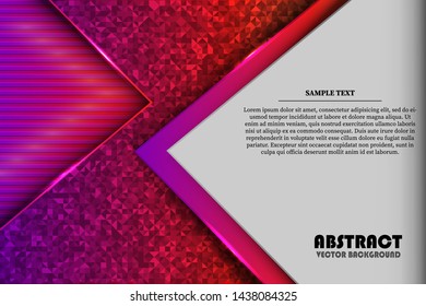 Modern colored background vector overlap layer with abstract style for background design. Texture with random colored triangle decoration. Purple and burning orange.