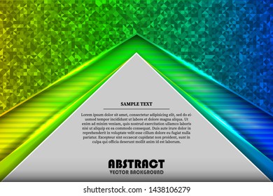Modern colored background vector overlap layer with abstract style for background design. Texture with random colored triangle decoration. Yellow, green and blue skies.