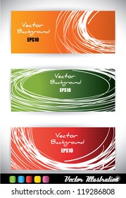 modern colored banners with hand made line