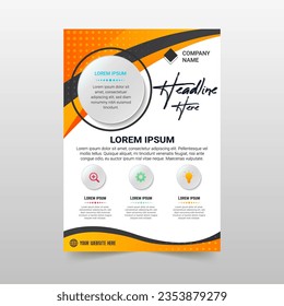 Modern Colored Curved Lines Business Flyer Template, can be used for business designs, presentation designs or any suitable designs.