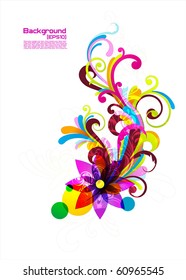 Modern colored floral ornament with free space for your text. EPS10