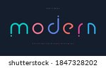 Modern colored font for logo on black background. Colorful letters with dots, flat cartoon style vector lowercase alphabet for creative logo, awesome monogram and lettering.