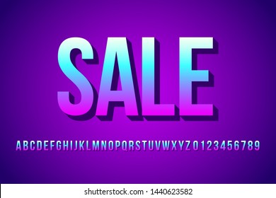 Modern colored font with volume effect