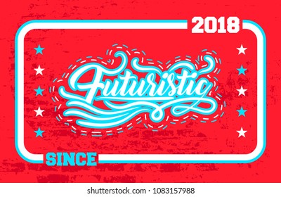 Modern colored logo with colored background. Vector illustration design for t-shirt and printing.