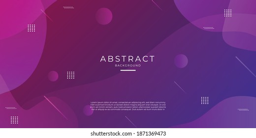 Modern colored memphis background. Technology business style web header vector design with abstract circle dot liquid geometric shapes