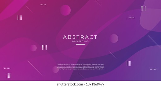 Modern colored memphis background. Technology business style web header vector design with abstract circle dot liquid geometric shapes