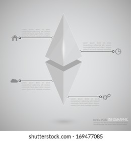 Modern colored pattern of volume four pyramids 