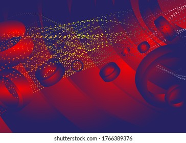 Modern colored poster. Abstract background for illustrating sport or any other motion. Composition of geometric shapes and dynamic linear waves. Vector illustration.