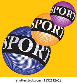 Modern colored poster for sports. Billiard ball. Vector illustration