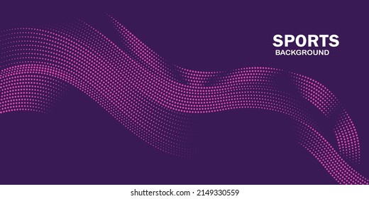 Modern colored poster for sports. dynamic wave with dots created using blend tool. Bright abstract Illustration suitable for design - Vector Illustration
