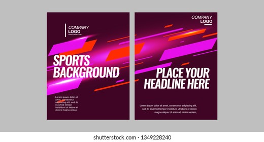 Modern colored poster for sports.  Vector illustration Text sports background for website and apps. element for web, design cover, flyers, brochures and landing page