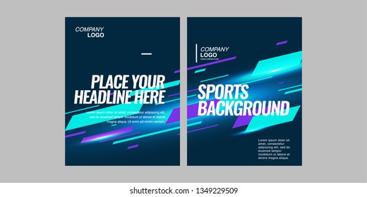 Modern colored poster for sports.  Vector illustration Text sports background for website and apps. element for web, design cover, flyers, brochures and landing page