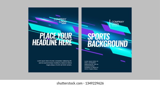 Modern colored poster for sports.  Vector illustration Text sports background for website and apps. element for web, design cover, flyers, brochures and landing page