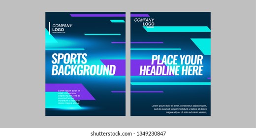 Modern colored poster for sports.  Vector illustration Text sports background for website and apps. element for web, design cover, flyers, brochures and landing page