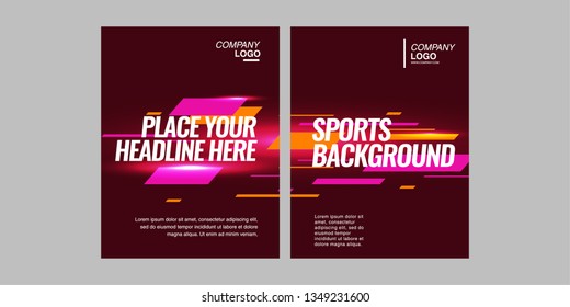 Modern colored poster for sports.  Vector illustration Text sports background for website and apps. element for web, design cover, flyers, brochures and landing page