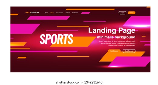Modern colored poster for sports.  Vector illustration Text sports background for website and apps. element for web, design cover, flyers, brochures and landing page