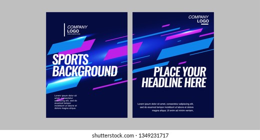 Modern colored poster for sports.  Vector illustration Text sports background for website and apps. element for web, design cover, flyers, brochures and landing page