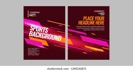 Modern colored poster for sports.  Vector illustration Text sports background for website and apps. element for web, design cover, flyers, brochures and landing page