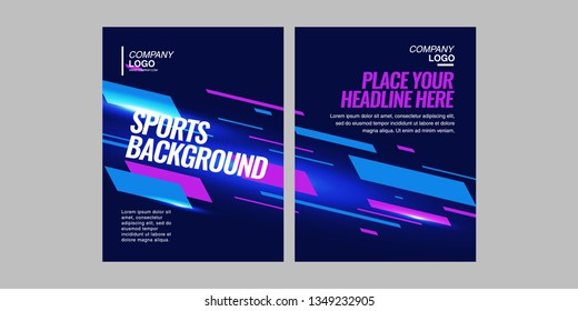 Modern colored poster for sports.  Vector illustration Text sports background for website and apps. element for web, design cover, flyers, brochures and landing page