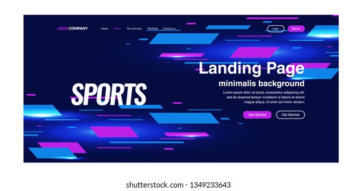 Modern colored poster for sports.  Vector illustration Text sports background for website and apps. element for web, design cover, flyers, brochures and landing page