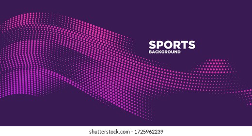 Modern colored poster for sports.  Wave with dots created using blend tool - Vector Illustration - Shutterstock ID 1725962239
