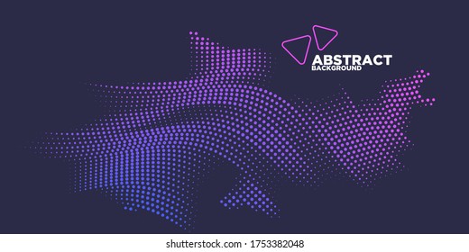 Modern colored poster for sports.  Wave with dots created using blend tool - Vector Illustration