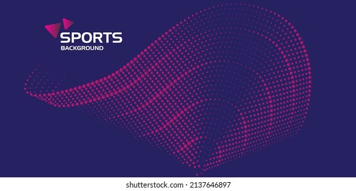 Modern colored poster for sports. Wave with dots created using blend tool - Vector Illustration - EPS 10