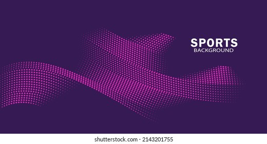 Modern colored poster for sports. Wave with dots created using blend tool - Vector Illustration- EPS 10