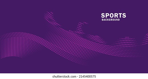 Modern colored poster for sports. Wave with dots created using blend tool - Vector Illustration- EPS 10