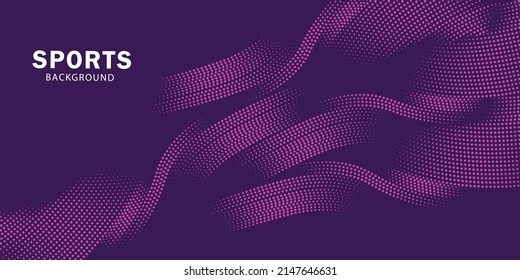 Modern colored poster for sports. Wave with dots created using blend tool - Vector Illustration - EPS 10