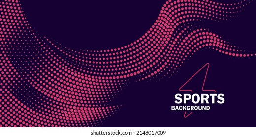 Modern colored poster for sports. Wave with dots created using blend tool. Vector Illustration - EPS 10