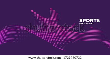 Modern colored poster for sports.  Wave with dots created using blend tool - Vector Illustration