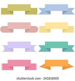 Modern colored ribbons and banners for your text. Isolated on white background. Vector illustration.